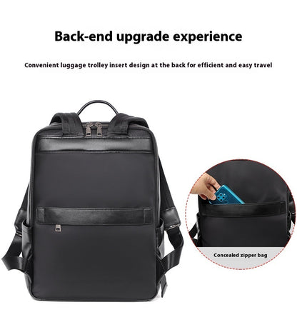 Large Capacity Men's Leather Computer Backpack