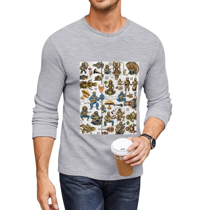 DTG 180gsm Men's Crewneck Long Sleeve T-shirt (Front Printing)