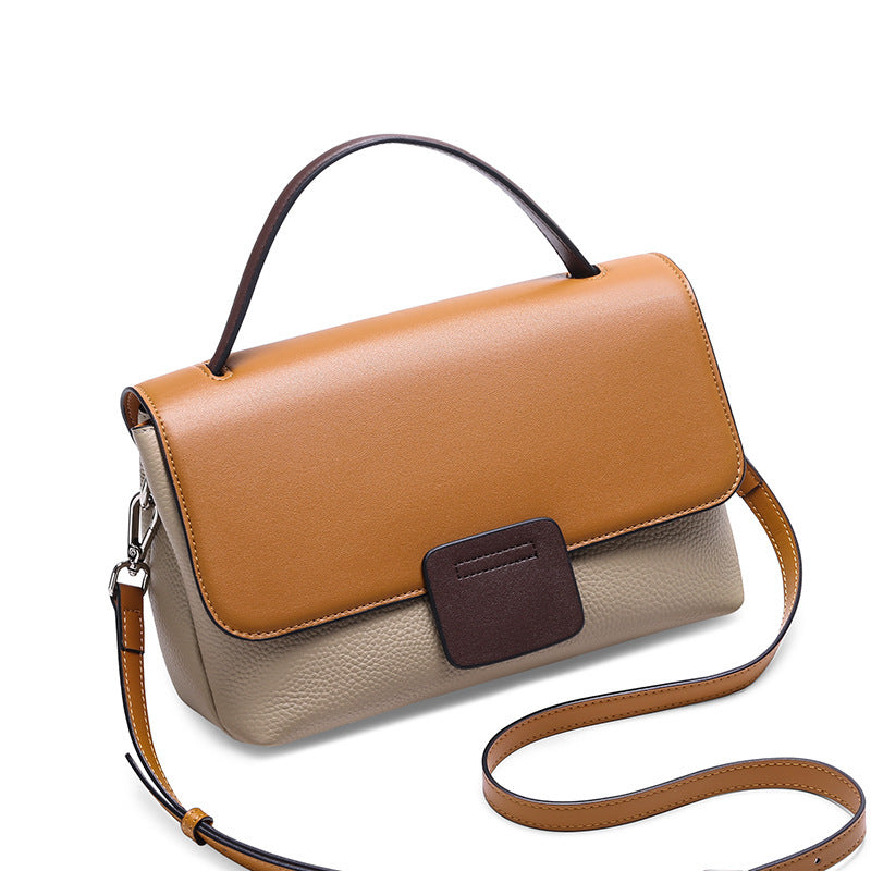 Contrasting leather handbags