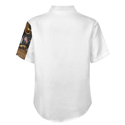 Slubbed Fabric Short Sleeve Shirt with Pocket B339 (All-Over Printing)