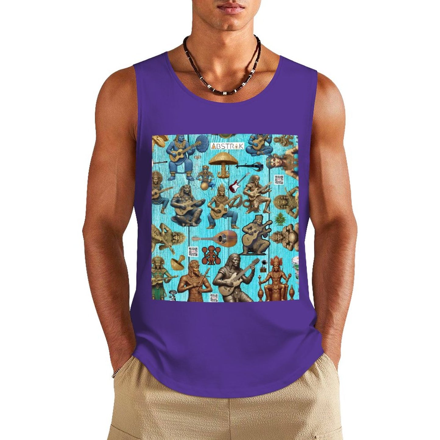 DTF 160gsm Men's Cotton Tank Top BX (Dual-sided Printing)