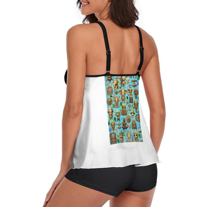 Tankini Two Piece Swimsuits QZ6072 (All-Over Printing on the Top)