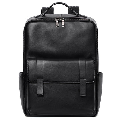 Large Capacity Men's Leather Computer Backpack