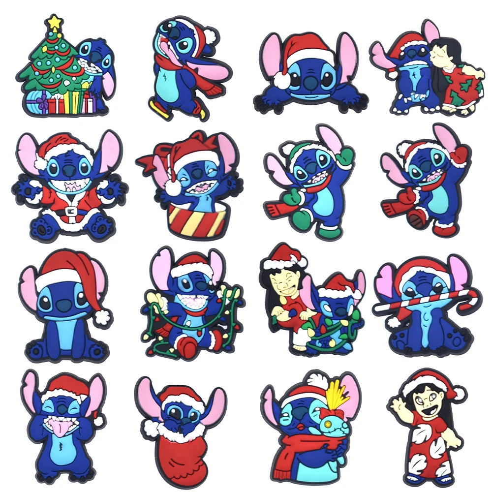 1pcs Disney Stitch Christmas Series shoe Charms Designer for Shoe Accessories for Classic Clog Kids Gift Hot Sale