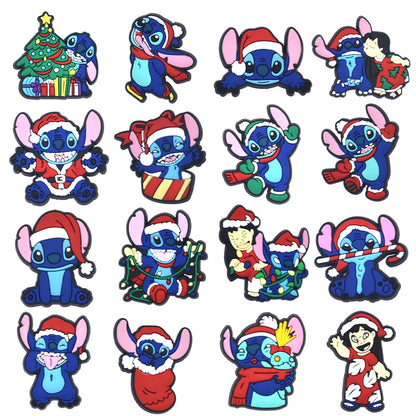 1pcs Disney Stitch Christmas Series shoe Charms Designer for Shoe Accessories for Classic Clog Kids Gift Hot Sale