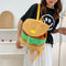 Cute Hamburger Plush Backpack Soft Cartoon Burger Plush Coin Purse Girls Kindergarten School Bookbag Children Kids Pack