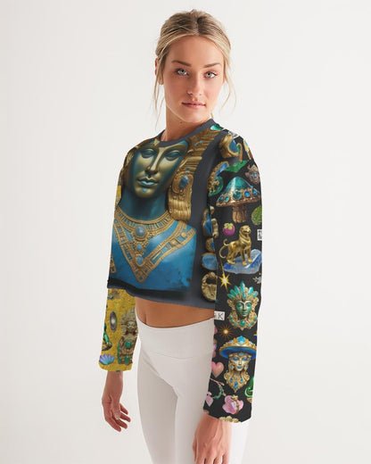 IMG_3100 Women's All-Over Print Cropped Sweatshirt