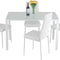 Dining table set, small space glass kitchen table and chair for 4 people, rectangular modern home furniture (black glass)