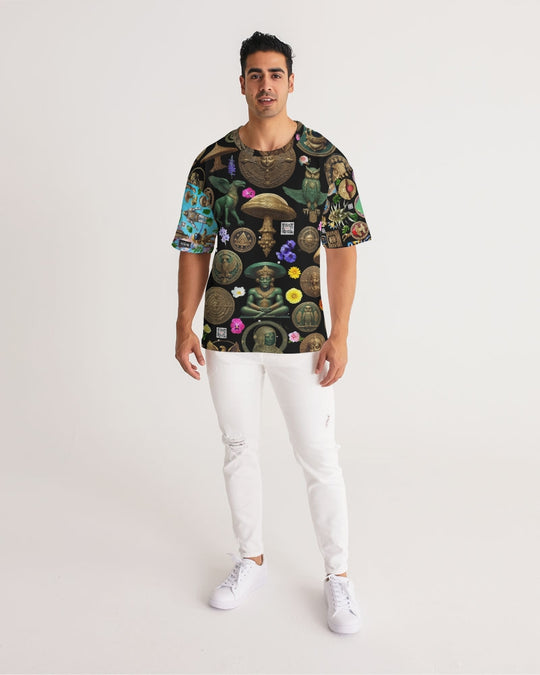 Mushroom Abstak Collection Men's All-Over Print Premium Heavyweight Tee