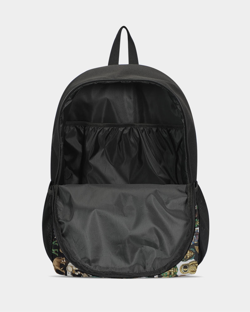 Abstraknyc Duo-Zip Front Canvas Backpack