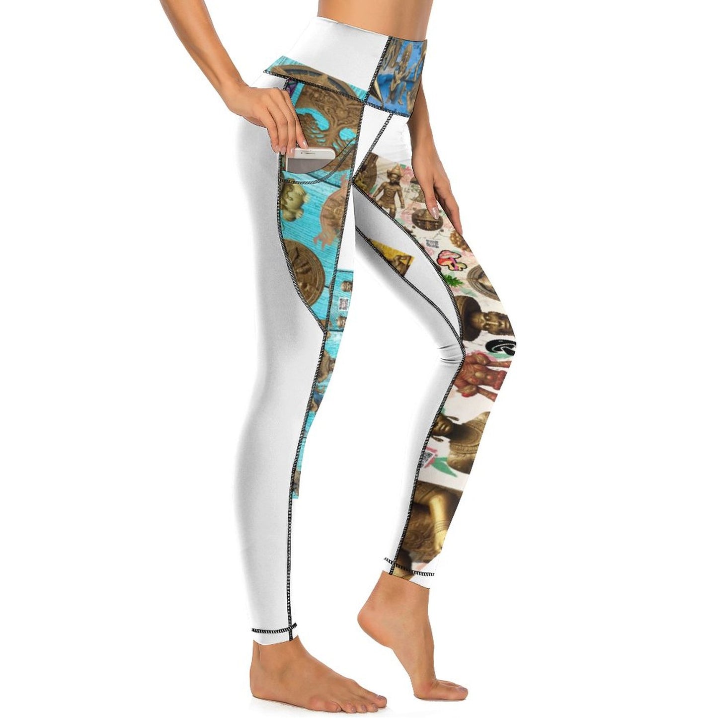 Custom Print Patterned Yoga Pants with 2 Pockets (All-Over Printing)