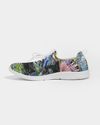 Obsidian Dreamscape Abstract Design Women's Lace Up Flyknit Shoe