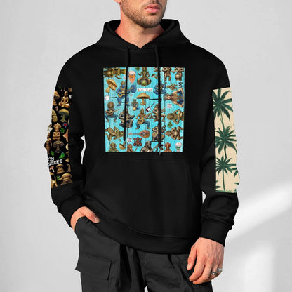 DTF 250gsm Cotton Men's Hoodie with Pocket (Dual-sided+Sleeve Printing)