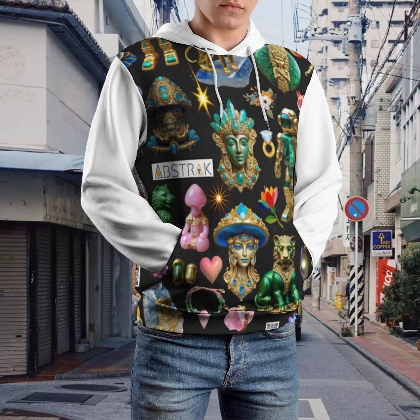 230gsm Men's Cool Hoodie with Double-layer Cap (All-Over Printing)