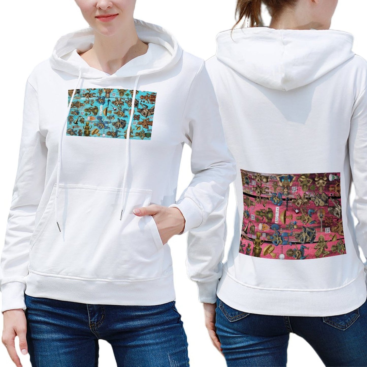 DTG 255gsm Women's Hoodie with Pocket (Dual-sided Printing)