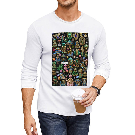 DTG 180gsm Men's Crewneck Long Sleeve T-shirt (Front Printing)