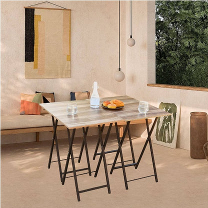 5 Piece Folding TV Tray Table Set,Foldable Sofa Side Table,End Table,Snack Table,Space Saving