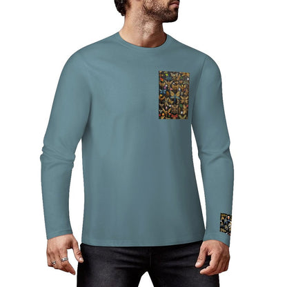 DTF 160gsm Cotton Men's Long Sleeve T-shirt (Front+Sleeve Printing)