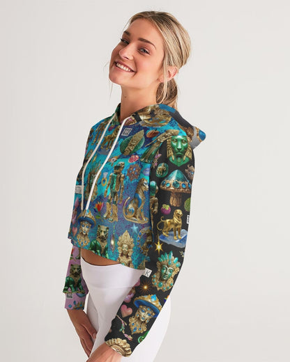 IMG_3100 Women's All-Over Print Cropped Hoodie