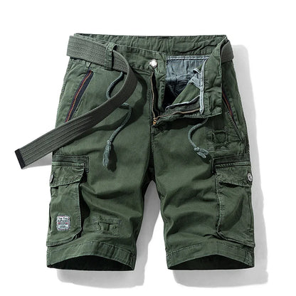 2024 New Spring Summer Men Cargo Shorts Cotton Relaxed Fit Breeches Bermuda Casual Short Pants Clothing Social Cargo Short Men