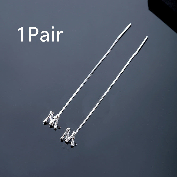 Fashion Jewelry 925 Sterling Silver 26 Letters Drop Earrings For Women Classic English Minimalism Student Earring Friends Party Jewelry Gift