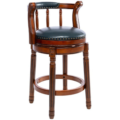 Wooden 360-degree Swivel Bar Stool Chair