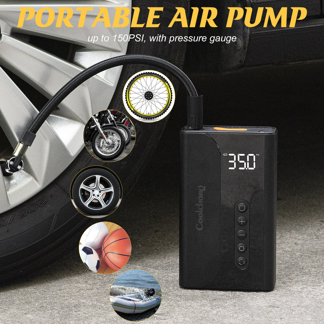 Jumping Air Pump Is Indispensable For Inflating In A Variety Of Situations. It Has A Strong Jumping Power. Achieves Fast And Stable Inflation.