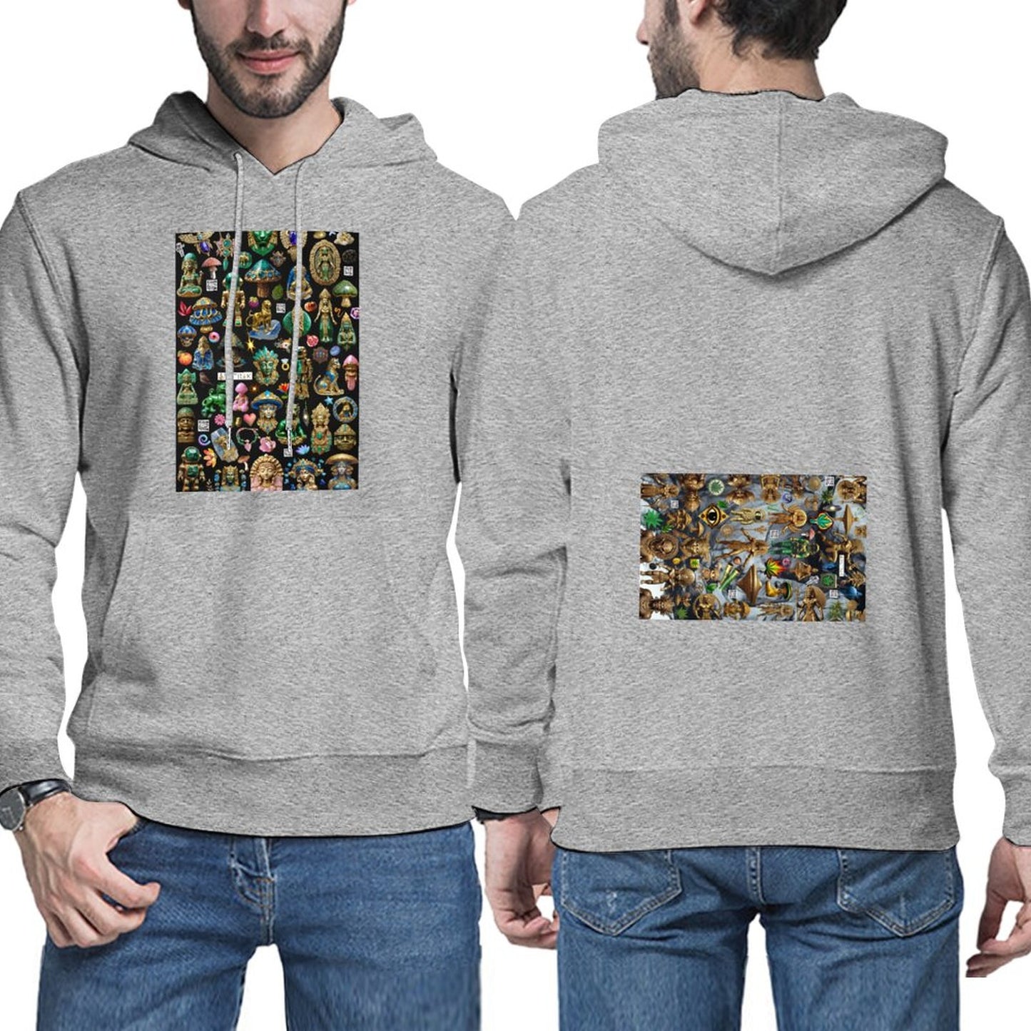 DTG 255gsm Men's Hoodie with Pouch (Dual-sided Printing)