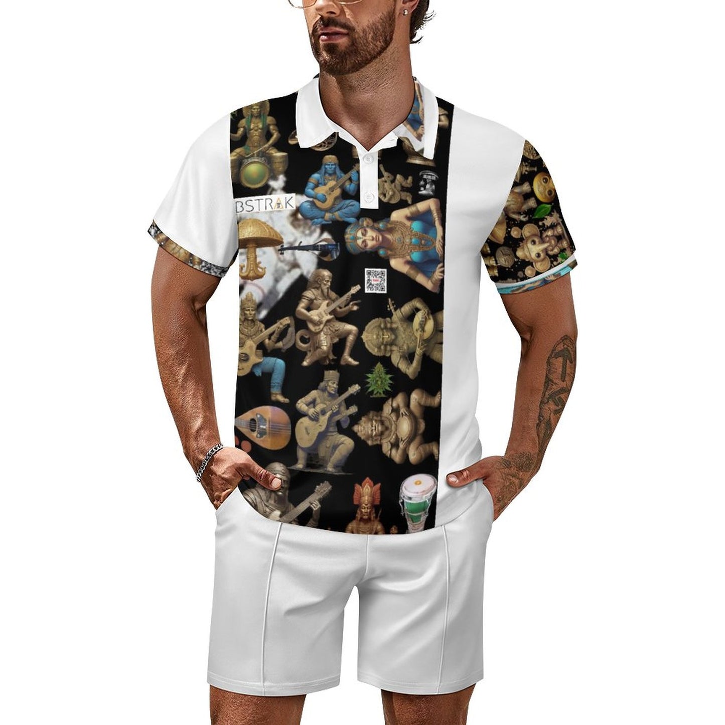 200gsm Short Sleeve Men's POLO Shirt Set A46TZ (All-Over Printing)