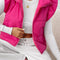 Rose Red Sleeveless Standing Collar Warm Vest Cotton Jacket