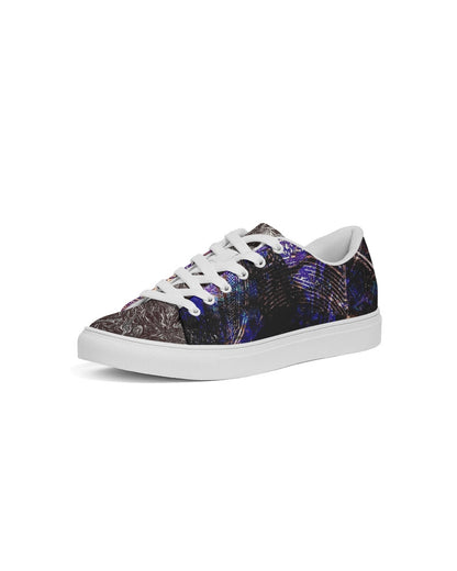 Saddle Serenade Abstract Design Women's Faux-Leather Sneaker