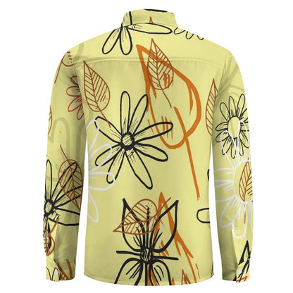 Autum Coconut Tree Shirts Flower For Men 3D Printed Men's Hawaiian Shirt Beach Long Sleeve Shirts Fashion Tops Tee Men's Blouse