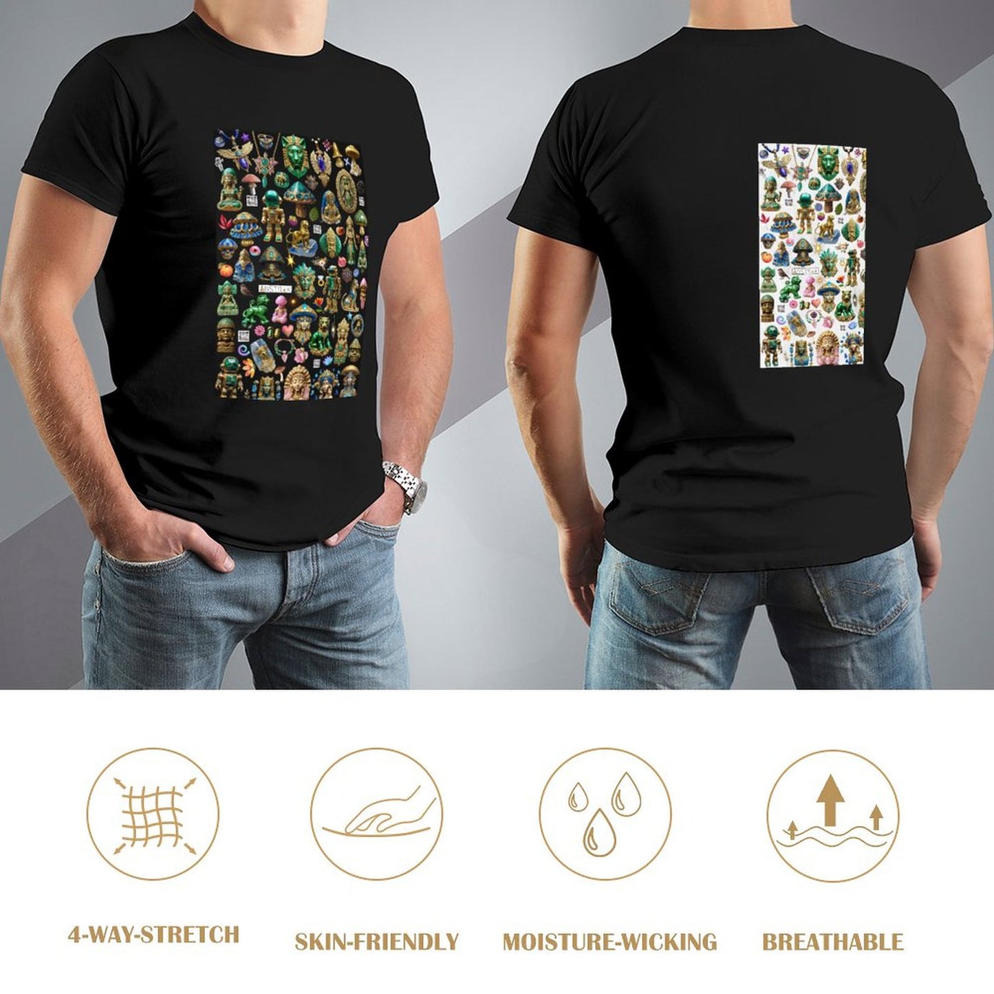 DTG 150gsm Short Sleeve Tshirt Men (High Definition & Dual-sided Printing)