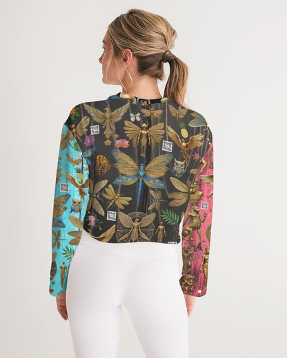 Abstrak dragonfly Women's All-Over Print Cropped Sweatshirt