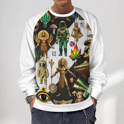 280gsm Men's Crewneck Sweatshirt Raglan A27H (All-Over Printing)