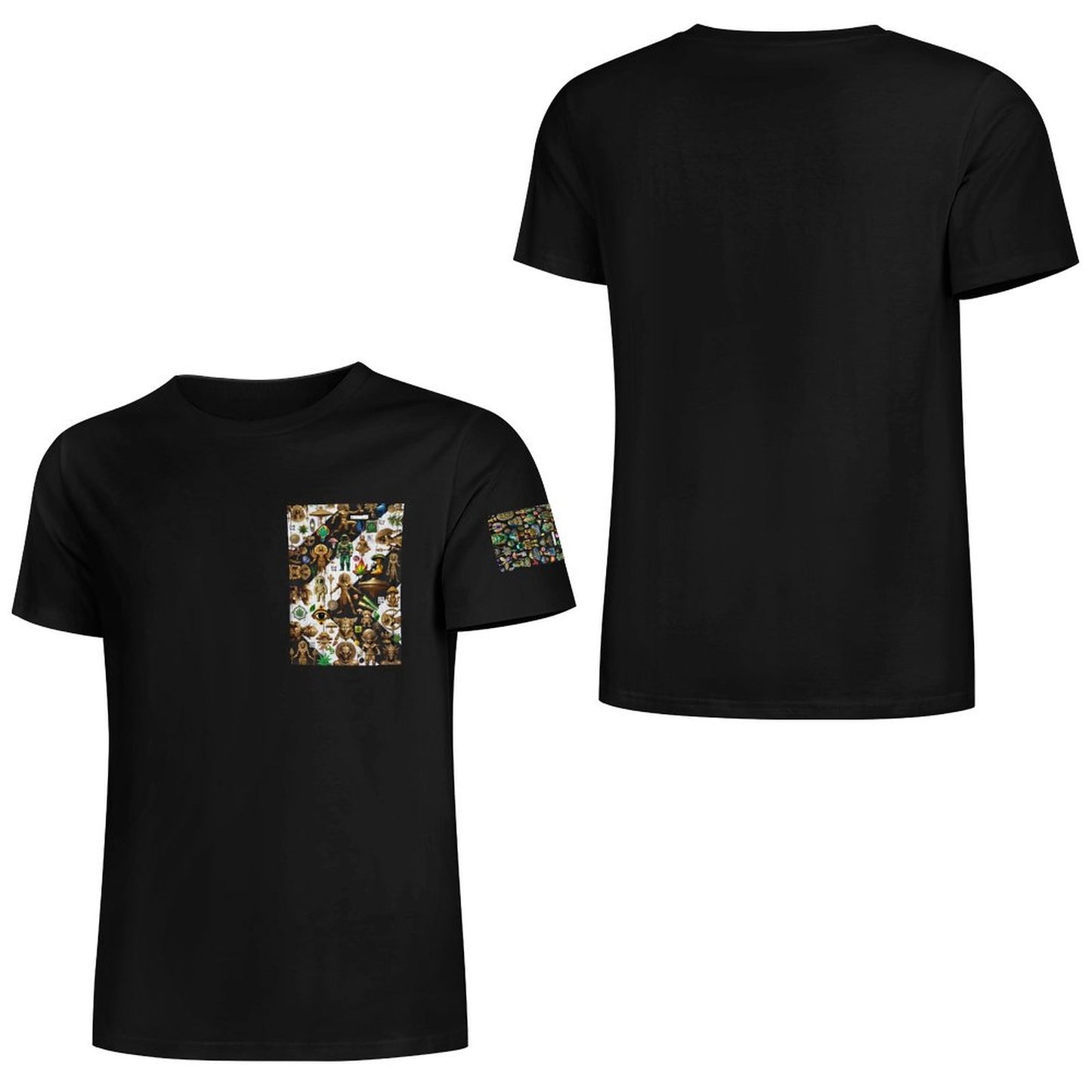 DTF 160gsm Men's Short Sleeve Cotton T-shirt (Dual-sided+Sleeve Printing)