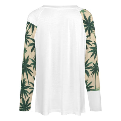 V-neck Loose Long Sleeve T-shirt TLREV2 (All-Over Printing)