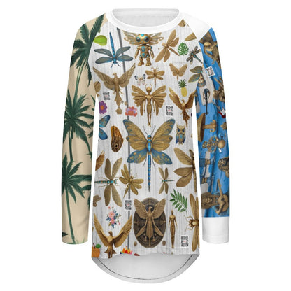 Custom Women's Long Sleeve U-Neck T-Shirts (All-Over Printing)