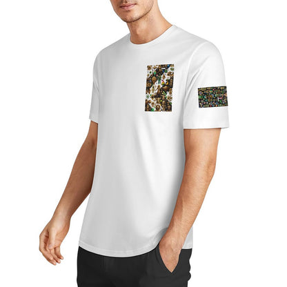 DTF 160gsm Men's Short Sleeve Cotton T-shirt (Dual-sided+Sleeve Printing)