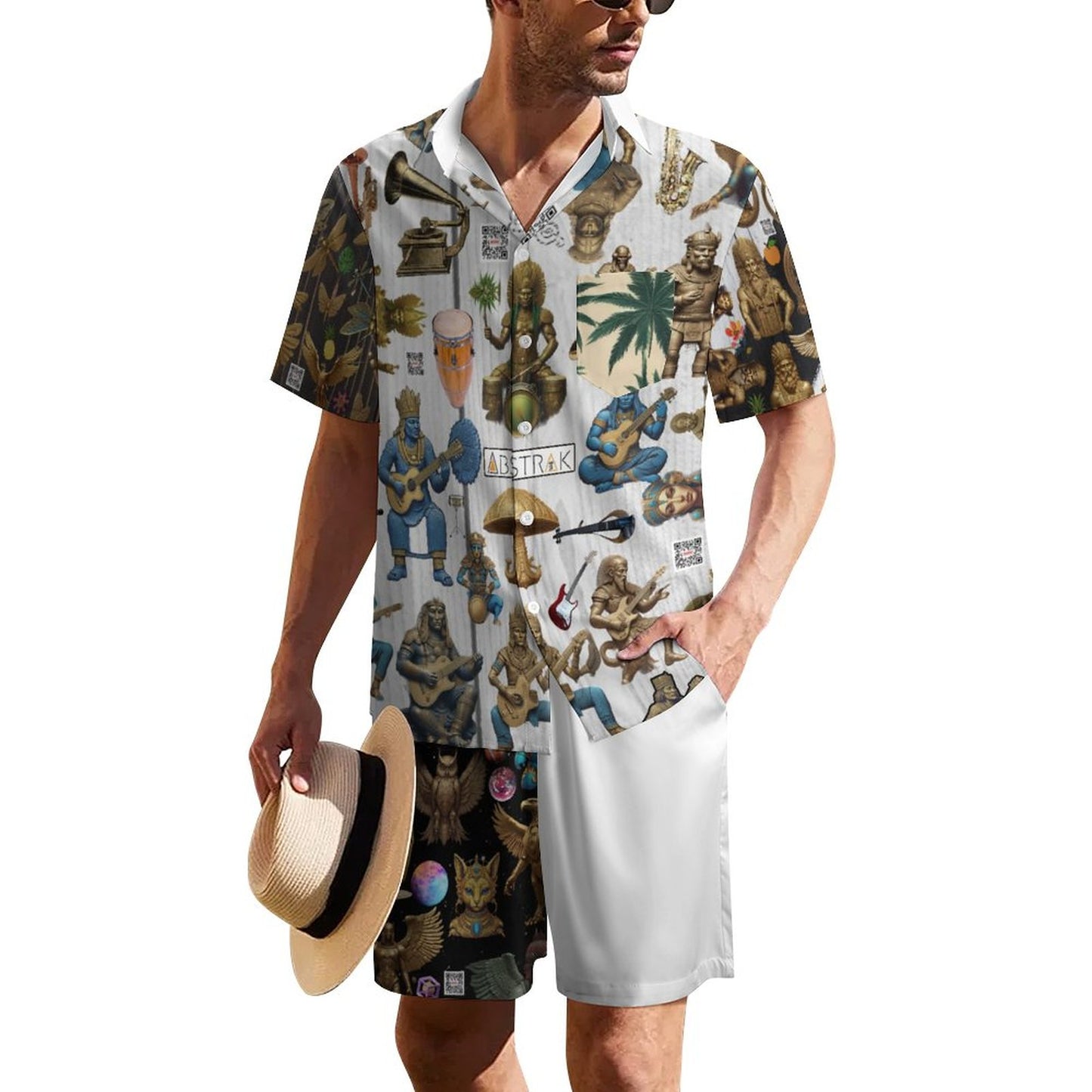 Short Sleeve Shirt and Shorts Set B339D1P (All-Over Printing)