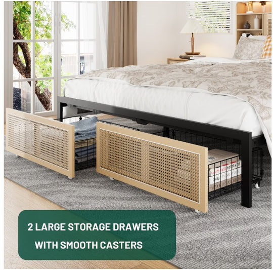 Queen-size Bed Frame With Storage