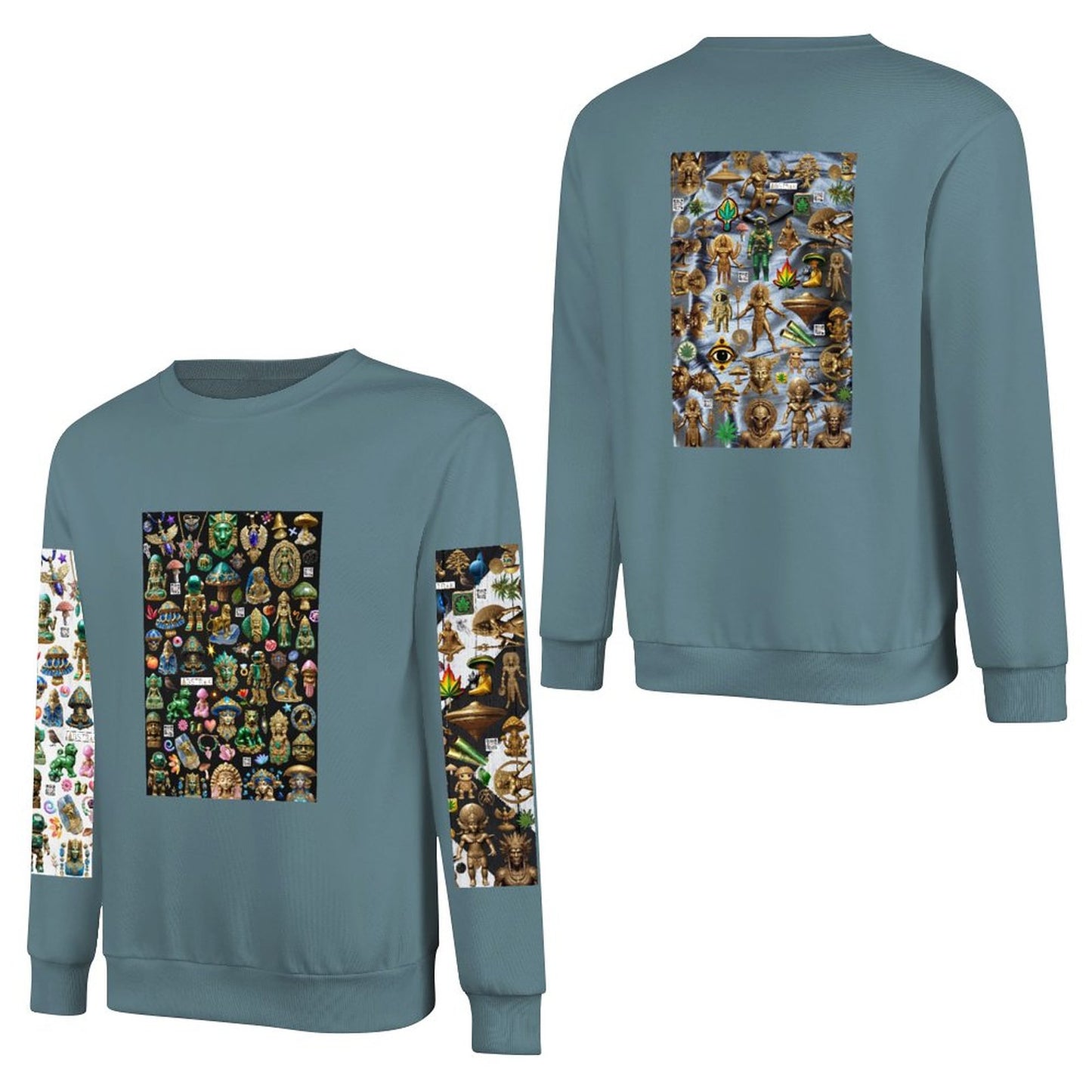 DTF 250gsm Cotton Men's Sweatshirt (Dual-sided+Sleeve Printing)