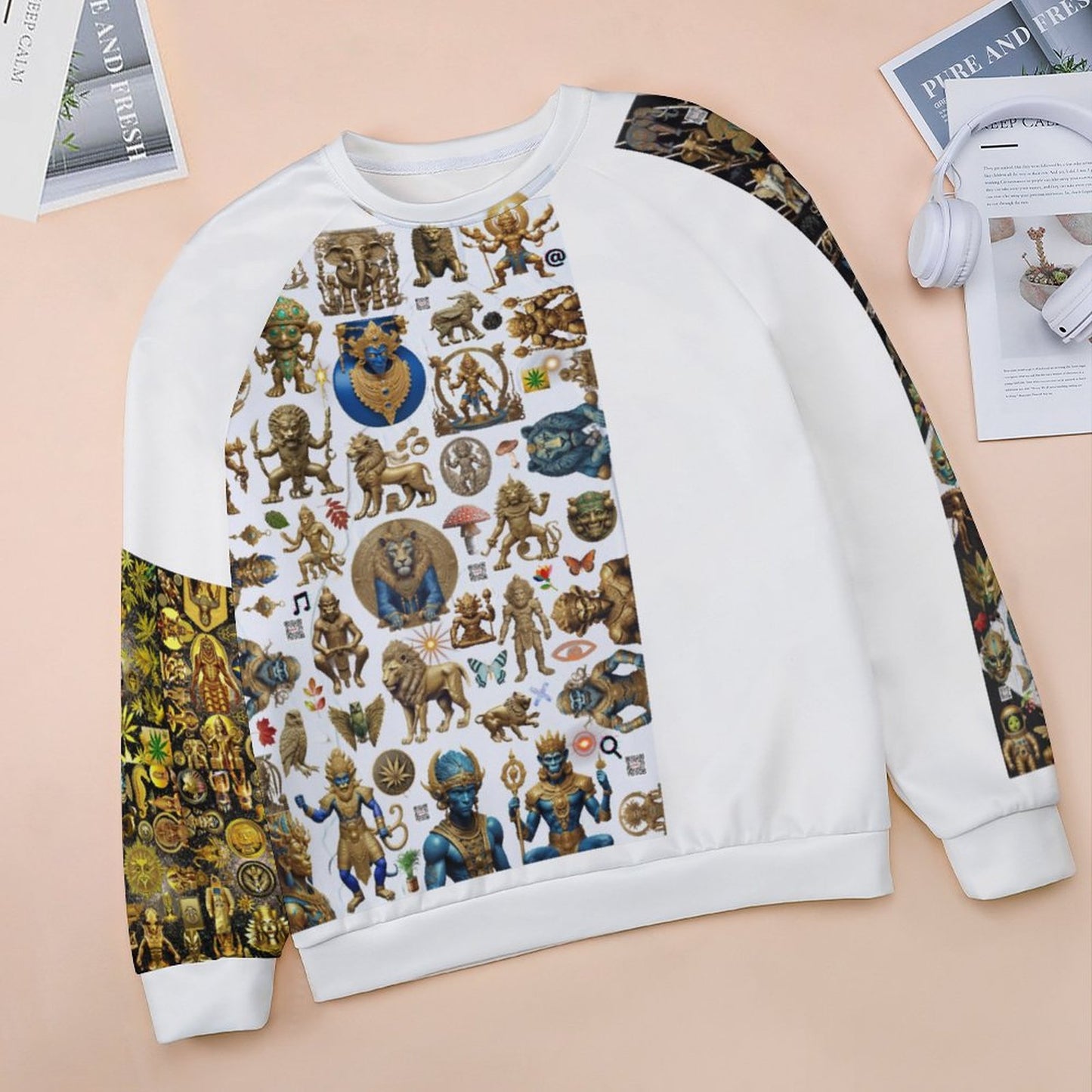 280gsm Custom Sweatshirt Designs Raglan Style RHDEC2 (All-Over Printing)