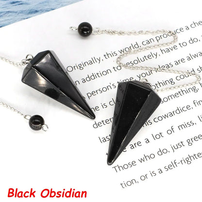 7 Chakra Pendulum Natural Stones Healing Crystal For Wicca Divination Witchcraft Dowsing Reiki Quartz Jewelry Pendants Wholesale