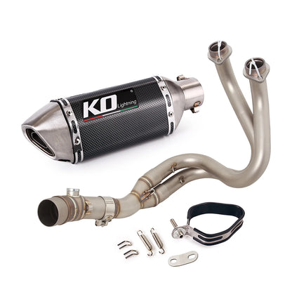 For Kawasaki Z650 Ninja 650 Versys 650 Z650RS Motorcycle Exhaust System Front Connect Link Pipe Slip On 51mm Muffler Escape