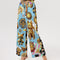 4 Annunaki Abstrak Collection Women's All-Over Print High-Rise Wide Leg Pants