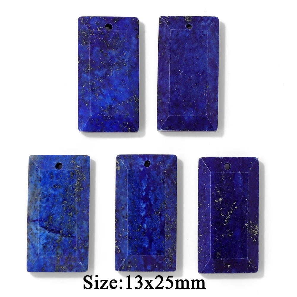 5PCS/lot Lapis Lazuli Stone Pendant Blue Moon Apple Oval Shape Gem Charms For Jewelry Making DIY Necklace Earrings DIY Handmade