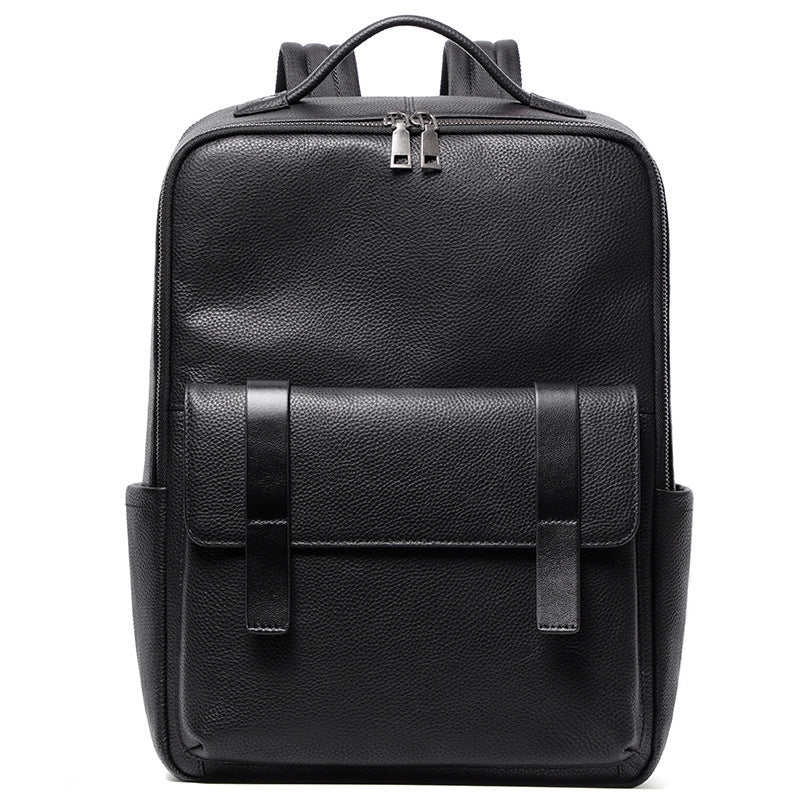 Large Capacity Men's Leather Computer Backpack