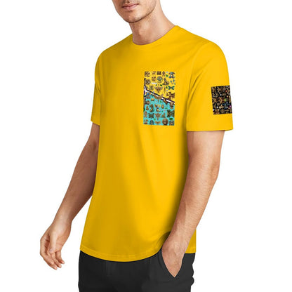 DTF 160gsm Men's Short Sleeve Cotton T-shirt (Dual-sided+Sleeve Printing)