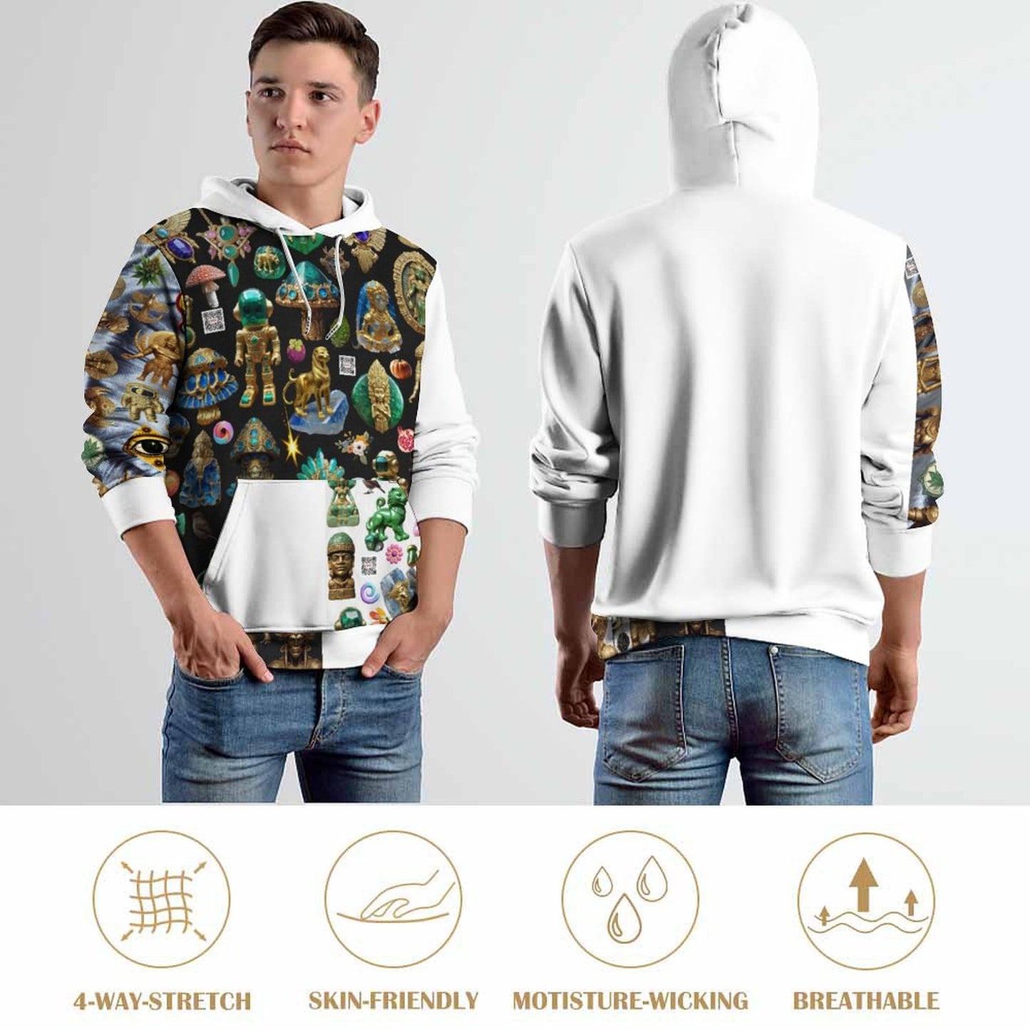 160gsm Lightweight Men's Hoodie A37H (All-Over Printing)